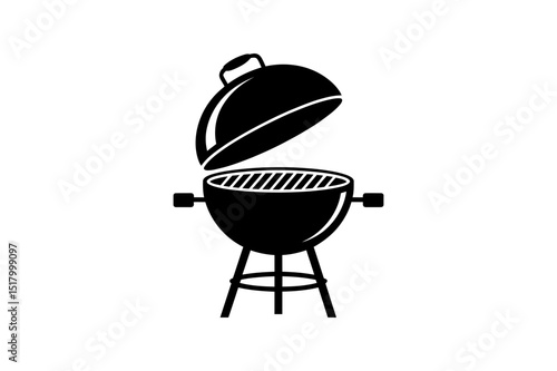 Black barbecue grill vector illustration design