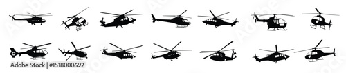 helicopter vector silhouettes