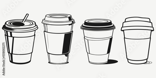 coffee cup to go sketch illustration vector