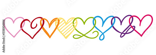 Herzen Set pride colors banner 2025