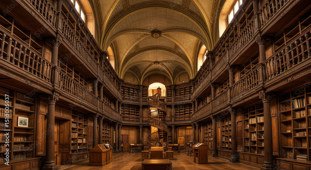 Obraz premium interior of the old library