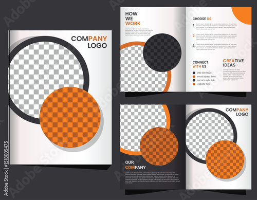 Simple bifold brochure design template