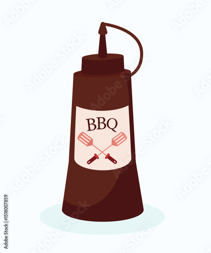 Flat Design Illustration BBQ Sauce at Tube