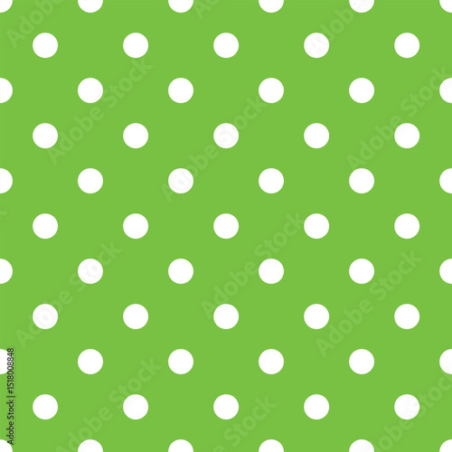 seamless polka dots pattern on green background