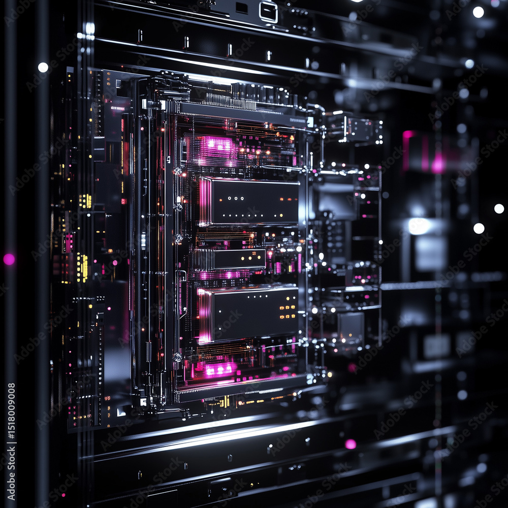 Futuristic server. Abstract background circuit board futuristic server. Can be used as digital dynamic wallpaper, technology background. 3d rendering Futuristic server. Abstract background circuit board futuristic server. Can be used as digital dynamic wallpaper, technology background. 3d rendering