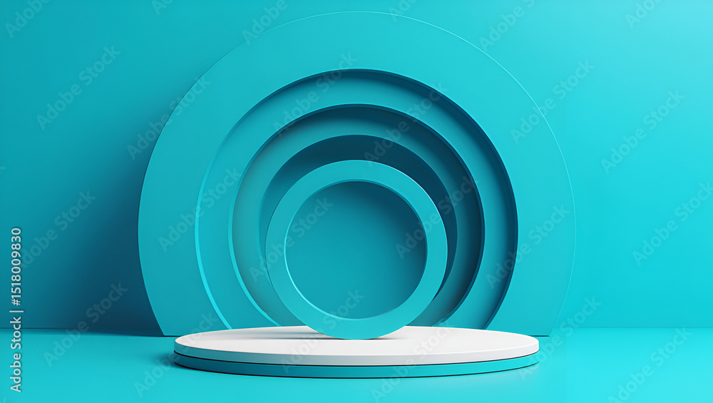 Obraz premium Minimalist Blue 3D Rendered Product Podium.