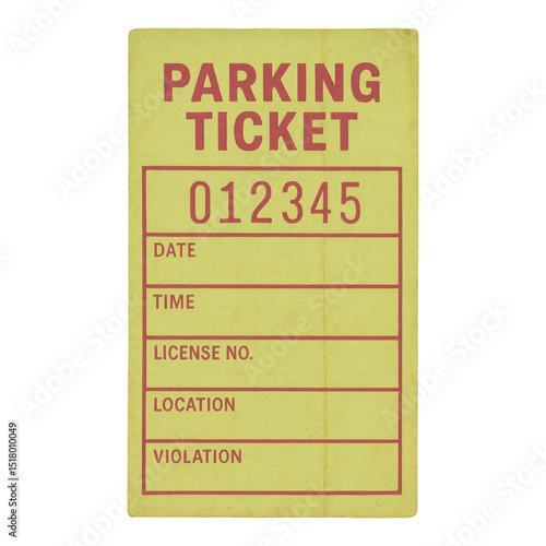 PNG Vintage yellow parking ticket design.