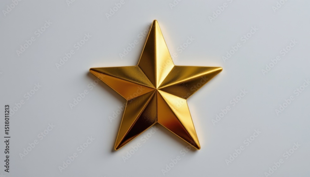 Fototapeta premium Shining golden star decoration indoor space image showcase minimalist style close-up perspective visual appeal