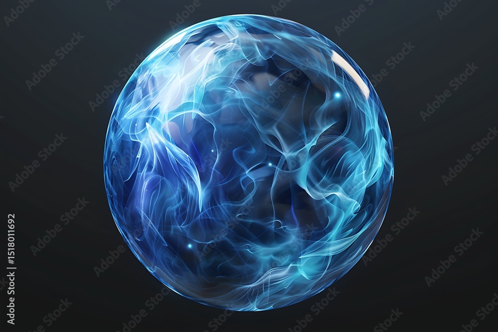 Isolated 3D orb with subsurface glow, smooth gradient, volumetric light in isometric view Isolated 3D orb with subsurface glow, smooth gradient, volumetric light in isometric view