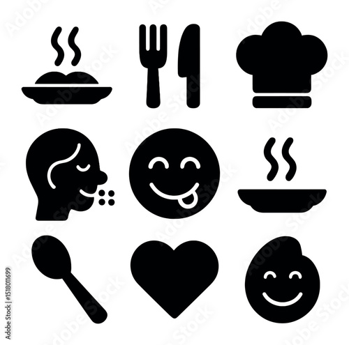 Quantified Self Icons. Solid, filled icons set of quantified self tracking: smart watch, blood glucose sensor,