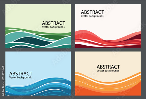 Collection of Cover Design Template, multi color line Abstract background. Cover templates for catalog, brochure, poster, portfolio, Vector illustration - stock illustration