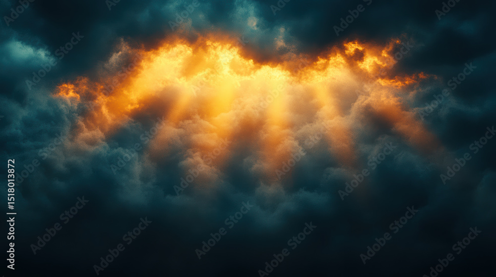 Fototapeta premium Abstract image of light breaking through darkness