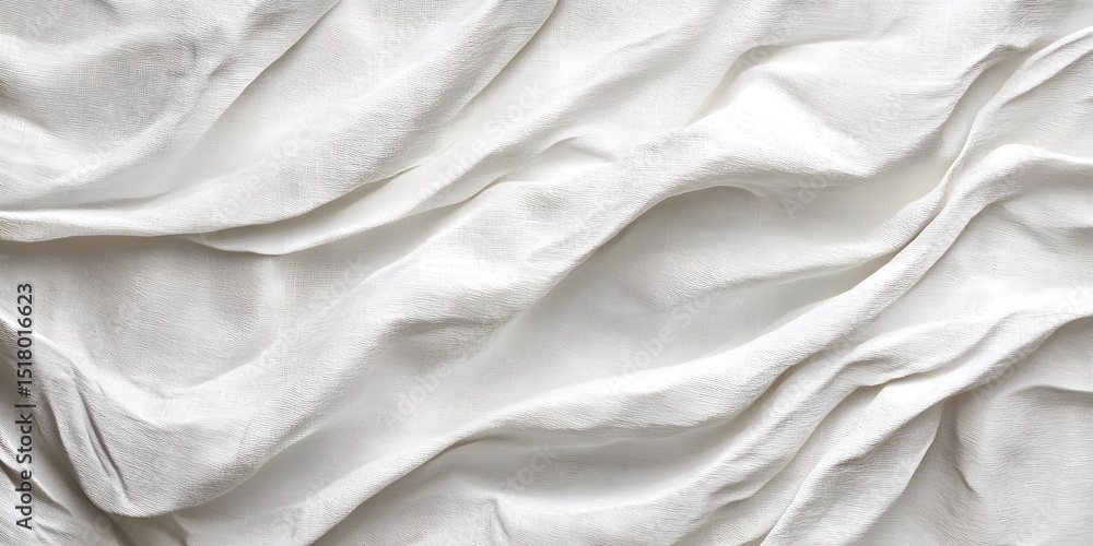 Obraz premium Subtle White Fabric Waves Texture.