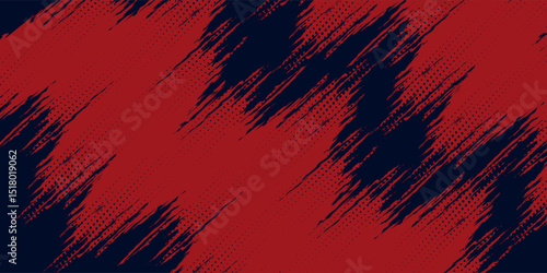 Red halftone dots blue color pattern gradient grunge texture background. Dot pop art comic sport style vector illustration. Eps10