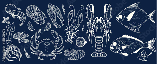 Incredible Hand Drawn Seafood Vectors