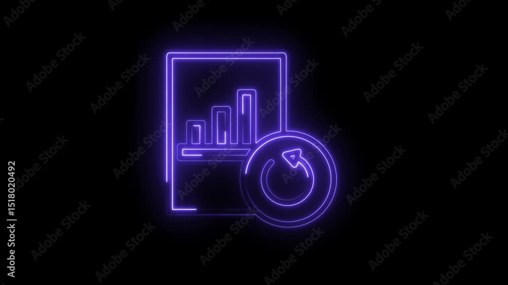 Financial report and data update neon style animation for business presentations Financial report and data update neon style animation for business presentations