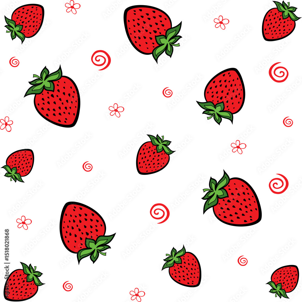 Strawberry seamless background. Good for textile fabric design, wrapping paper, website wallpapers, textile, wallpaper and apparel. Pattern seamless fruit. Vector summer design for for any purposes. Strawberry seamless background. Good for textile fabric design, wrapping paper, website wallpapers, textile, wallpaper and apparel. Pattern seamless fruit. Vector summer design for for any purposes.