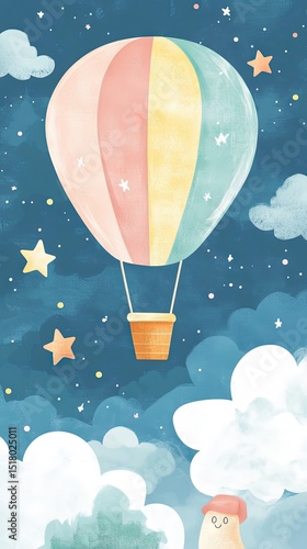 Pastel Star Balloon Journey