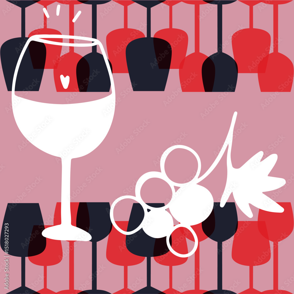 Wine. Restaurant. Line art, vector Wine. Restaurant. Line art, vector