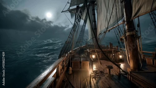 Stormy Seascapes from a Ship's Deck