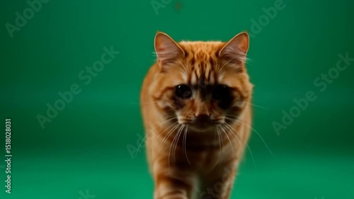 Ginger cat walking