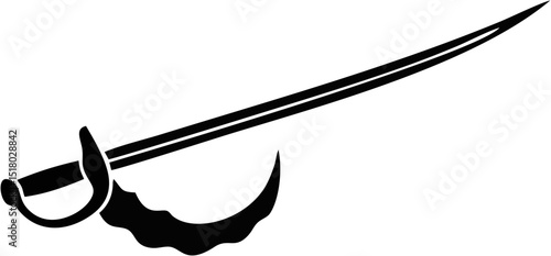 Elegant Black and White Saber Illustration A Striking Design