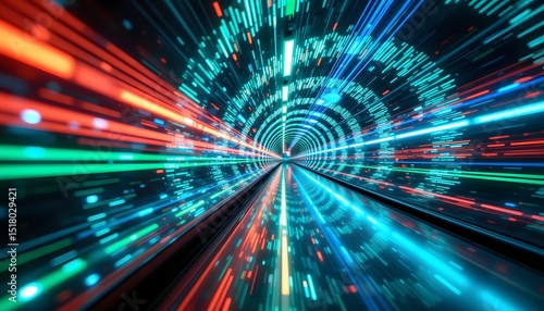The vehicle pierced through a shimmering, cylindrical pathway. Light, fractured and amplified by an unseen medium, painted the interior in a spectrum of hues