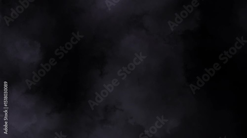 Realistic Grey Smoke Cloud Effect Isolated On Black Background