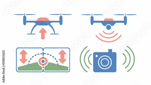 Drone technology aerial photography remote control wireless communication and advanced camera system features