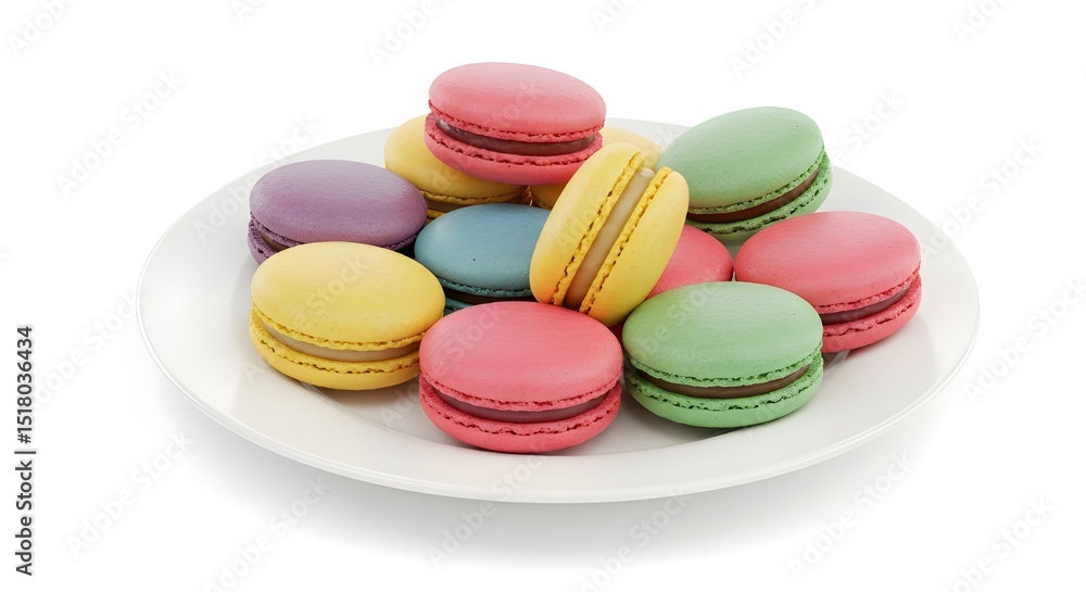 Obraz premium colorful macaroons on white background