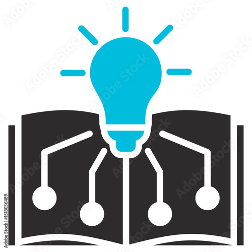 Learning Glyph Blue Grey Icon