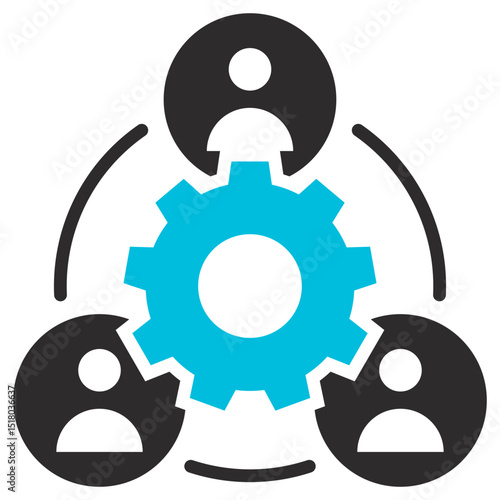 Collaboration Glyph Blue Grey Icon