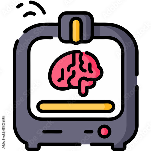 3D Printer Creating a Pink Brain: Technological Advancement