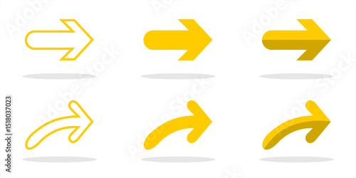 Arrow flat set icon. Colorful arrow symbols. Arrow isolated on white background vector graphic elements.
