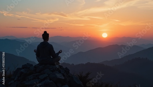 silhouette of a man on the top of the mountain