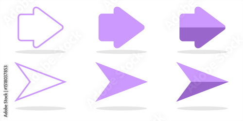 Arrow flat set icon. Colorful arrow symbols. Arrow isolated on white background vector graphic elements.