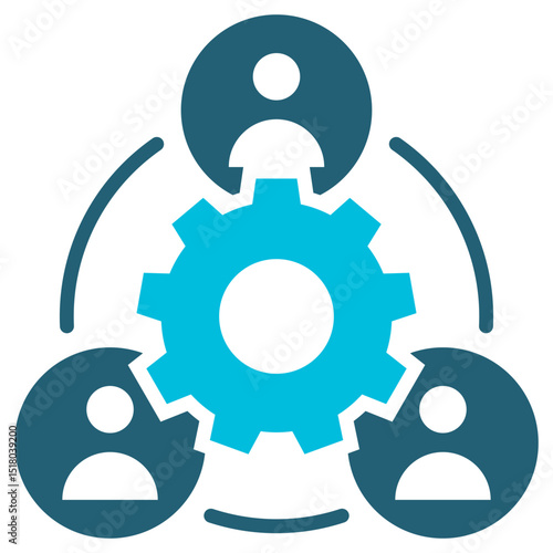 Collaboration Glyph Blue Icon