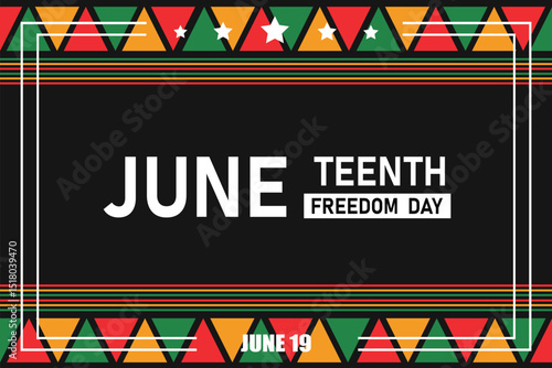 Juneteenth Freedom Day Background Design. Poster or Banner with Juneteenth. June 19. Vector Illustration.