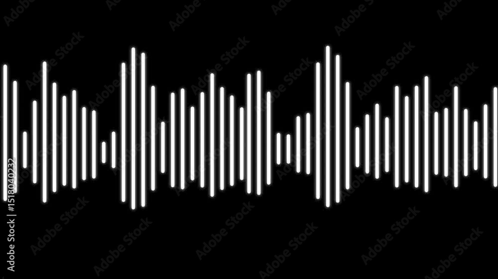 Dynamic equalizer visual effect, Abstract sound waves, Digital simple equalizer (sound wave), on isolated black background.