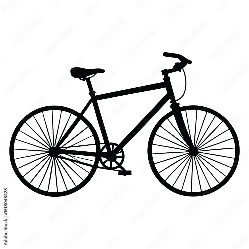 Obraz premium Black bicycle silhouette isolated on white background