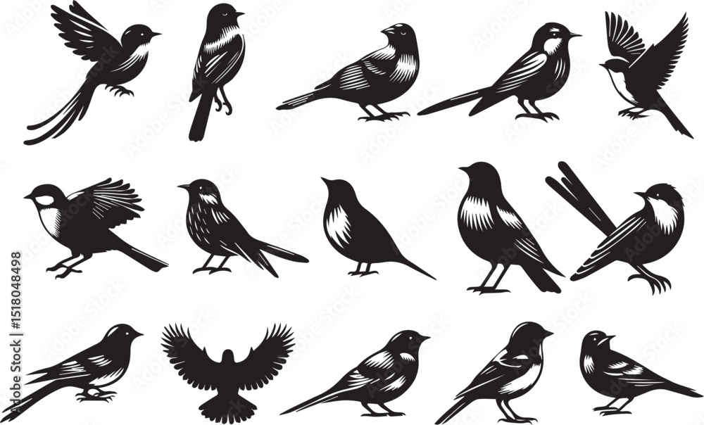 Obraz premium set of bird silhouettes