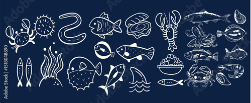 Incredible Hand Drawn Seafood Vectors