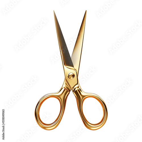 Shiny Gold Scissors with Sleek Design and Polished Metal Finish