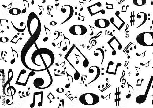 nuty, muzyka, zapis, klucz wiolinowy