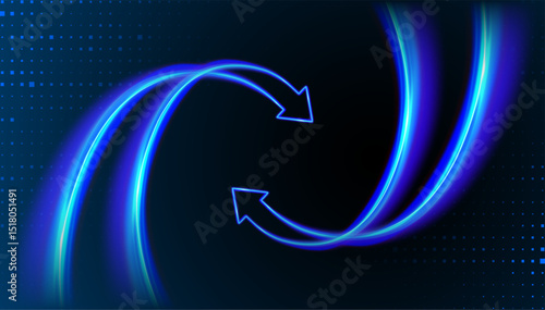 Update Software. Exchange and money transfer. Synchronization icon. Upgrade computer program version concept. Circulation arrows in motion. Two arrows go round.