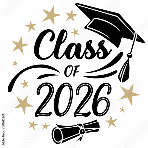 Class of 2026 School Spirit Emblem Vector