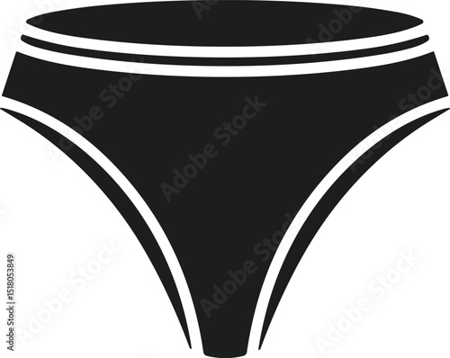 Underwear Silhouette – Minimalist Black Briefs Vector for Fashion and Clothing Design