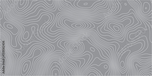 A seamless,abstract pattern resembling topographic lines or wood grain,with thin,flowing light grey lines on a solid medium grey background.The lines form organic,undulating shapes and closed contours