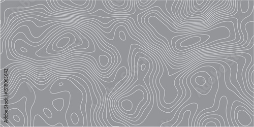 A seamless,abstract pattern resembling topographic lines or wood grain,with thin,flowing light grey lines on a solid medium grey background.The lines form organic,undulating shapes and closed contours