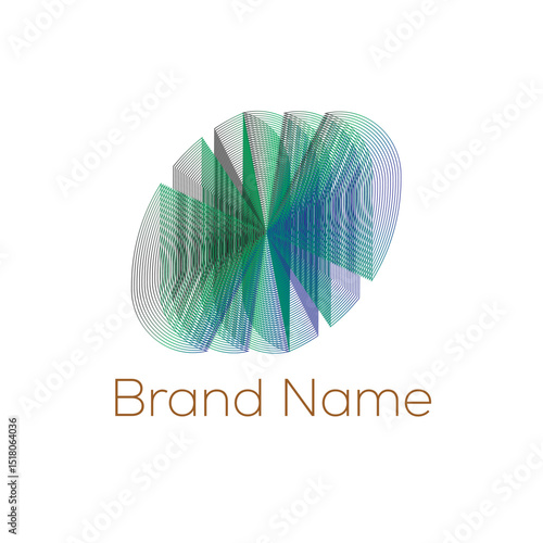 Abstract vector logo design, a symbolic illustration for business brand identity